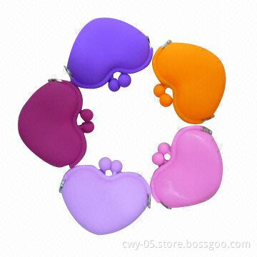 Fashionable Heart-shaped Silicone Coin Wallets